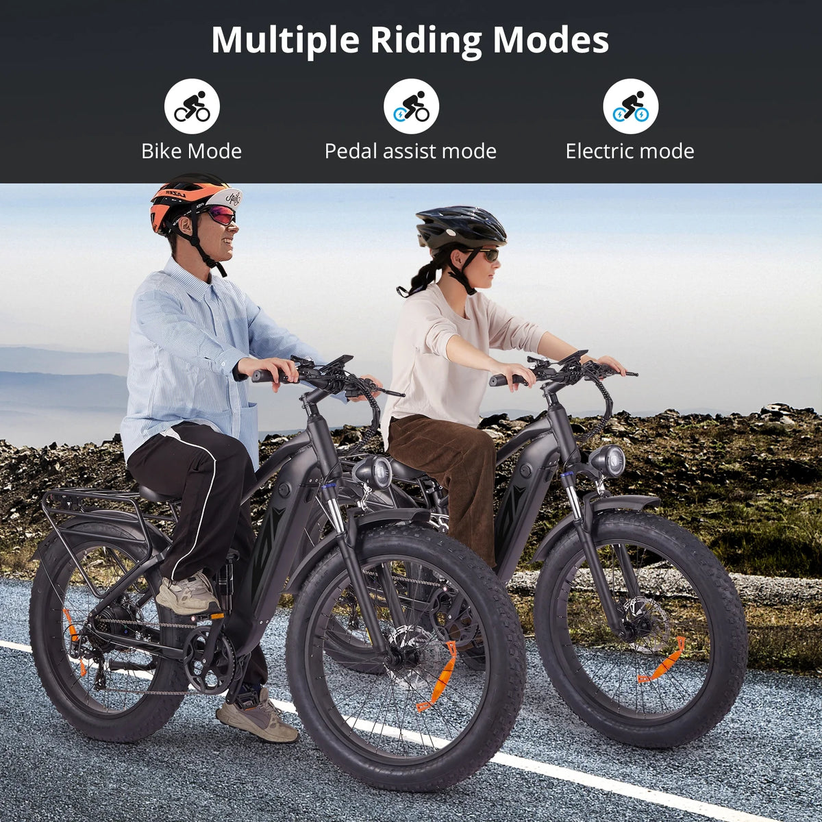 Electric Bike for Adults,1000W E Bikes for Men,26" Fat Tire Electric Bikes,48V 17.5AH Battery,28MPH,7 Speed&Dual Hydraulic Disc Brakes,LCD Screen,60Miles Range,Electric Mountain Bicycle