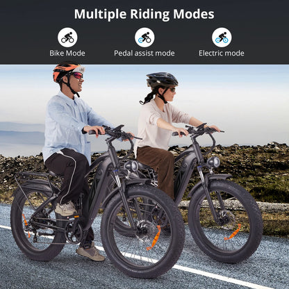 Electric Bike for Adults,1000W E Bikes for Men,26" Fat Tire Electric Bikes,48V 17.5AH Battery,28MPH,7 Speed&Dual Hydraulic Disc Brakes,LCD Screen,60Miles Range,Electric Mountain Bicycle