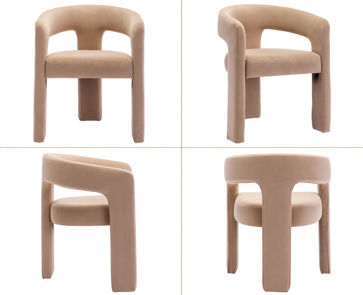 Guyou Modern Sherpa Upholstered Dining Chair, Cute Barrel Side Armchair Kitchen Chair with Armrests and Back for Living Room Dining Room Bedroom, Green