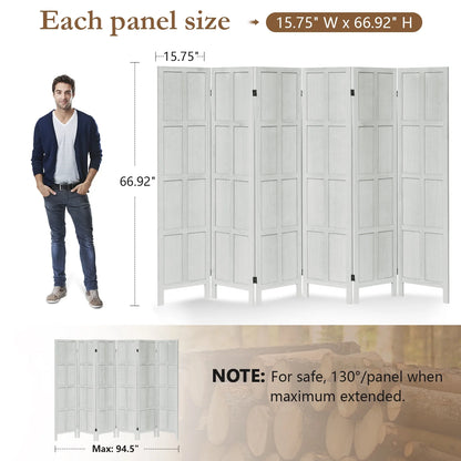 Aletheiawu 4 Panel Room Divider Wall and Folding Privacy Screens��No Installation Required��White