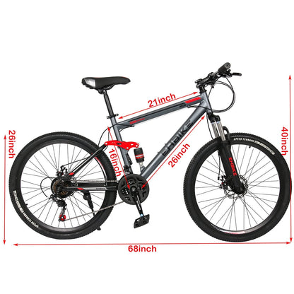 Mountain Bike, 26 Inch 21 Speed Road Bike For Adults Men And Womenk