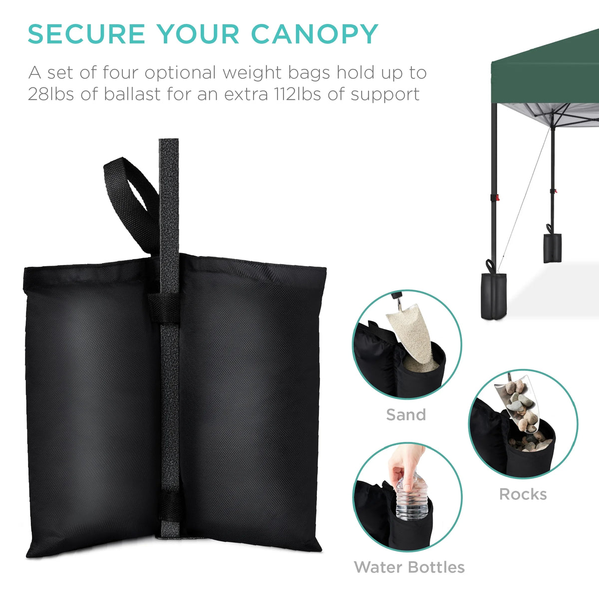 Best Choice Products 12x12ft Easy Setup Pop Up Canopy w/ 1-Button Setup, Wheeled Case, 4 Weight Bags - Navy Blue