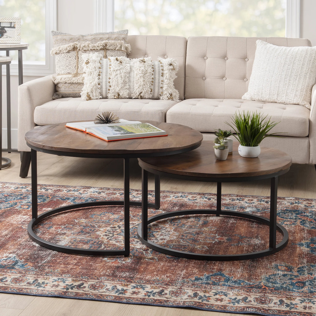 Darden Bohemian Nesting Coffee Tables, Set of 2, Black/Brown
