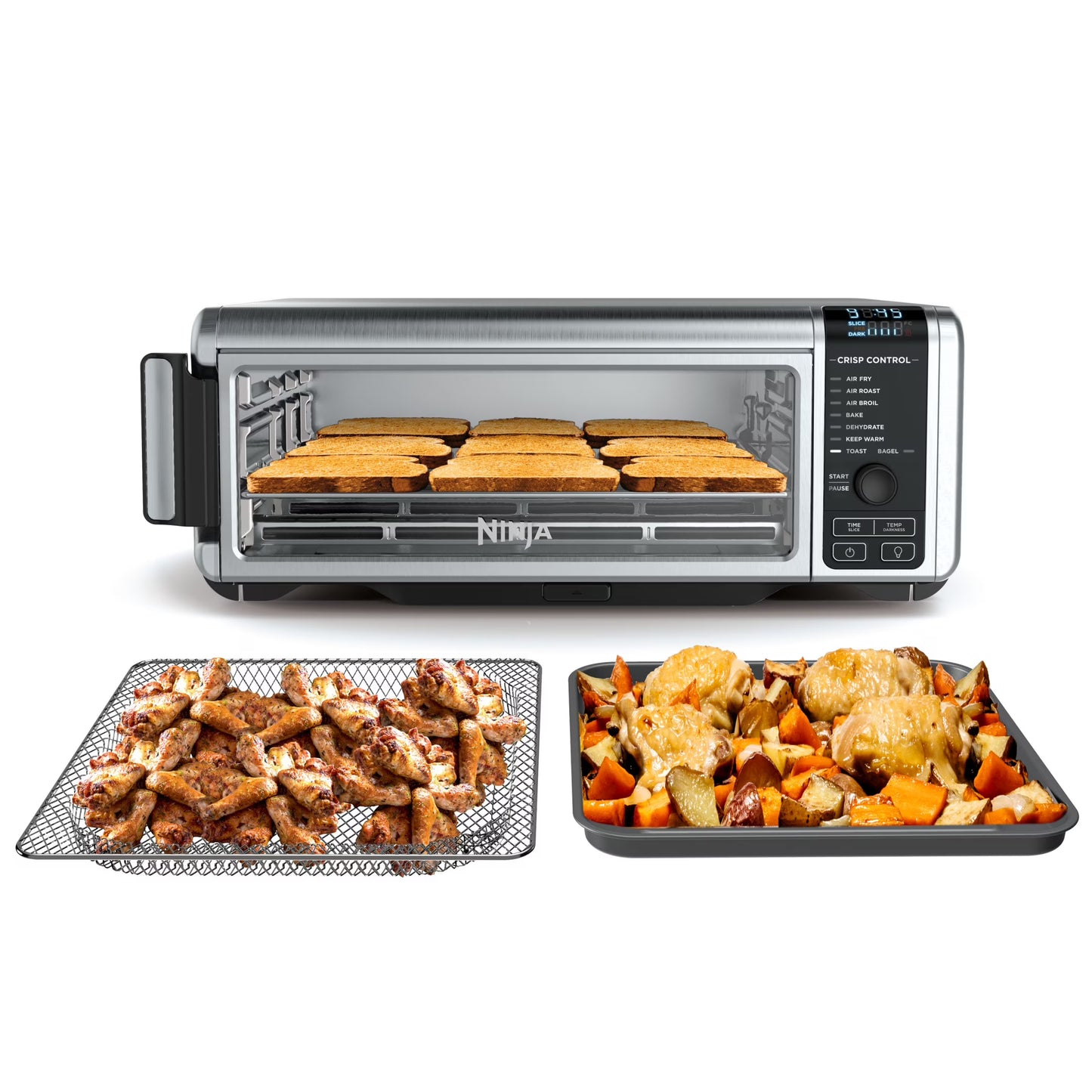 Ninja?? SP101 Foodia?�� 8-in-1 Digital Air Fry Oven, Flip-Away for Storage, Dehydrate, Keep Warm