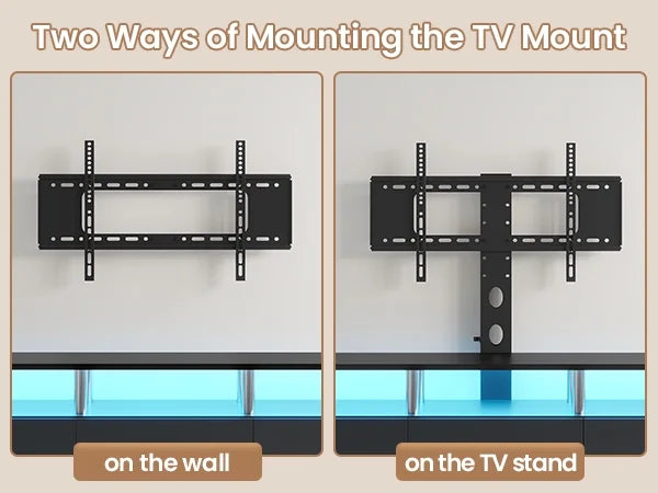 Afuhokles TV Stand with Mount and Power Outlet, TV Mount for up to 75 inch TVs, Modern LED TV Stand with 6 Drawers, Black