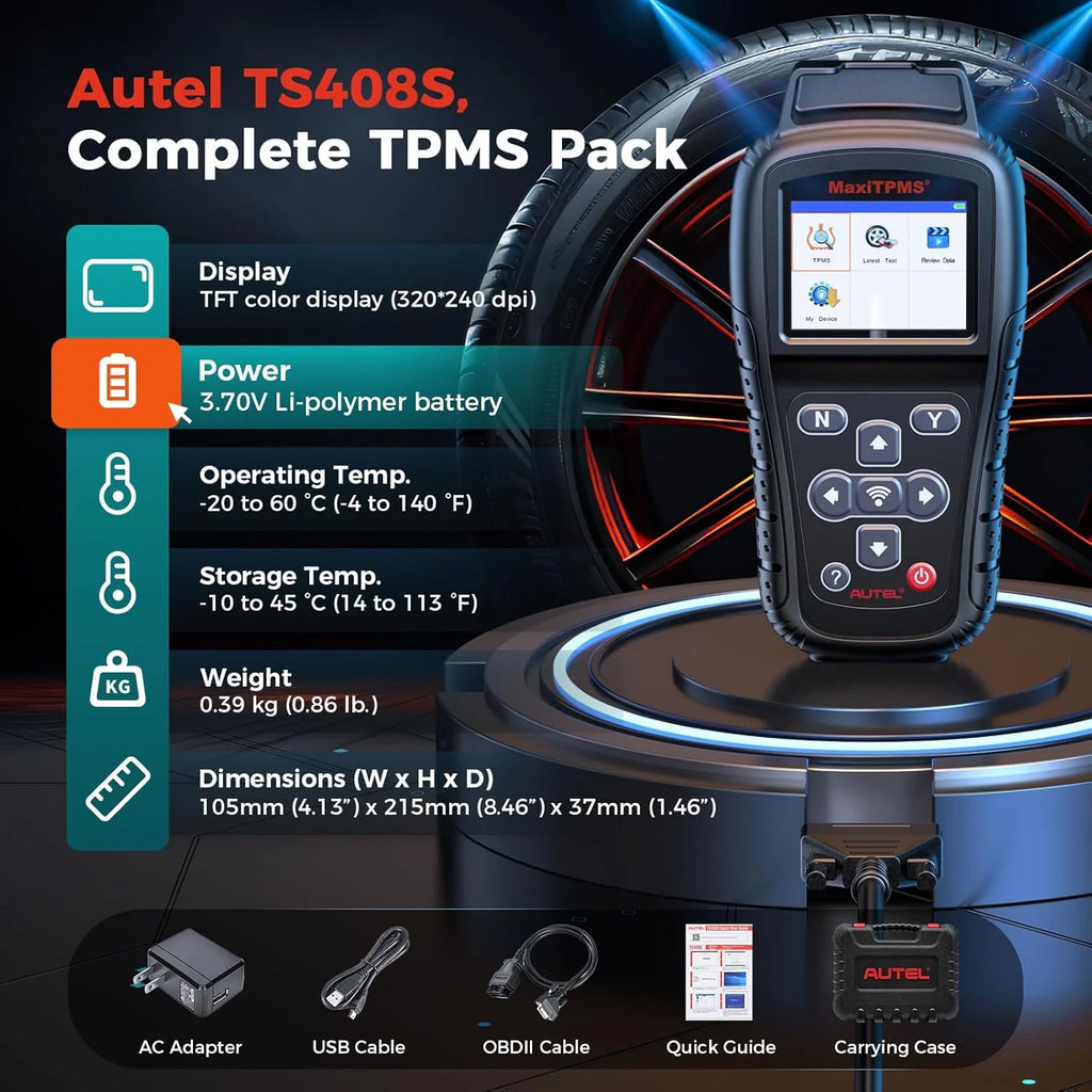 Autel MaxiTPMS TS408S, TPMS Relearn Tool Updated of TS401 TS408, OBD II Scanner, Read & Clear TPMS DTCs Relearn, Activation, TPMS Reset, Read Clear DTCs, Smae as TS501 TS601