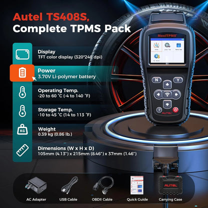 Autel MaxiTPMS TS408S, TPMS Relearn Tool Updated of TS401 TS408, OBD II Scanner, Read & Clear TPMS DTCs Relearn, Activation, TPMS Reset, Read Clear DTCs, Smae as TS501 TS601