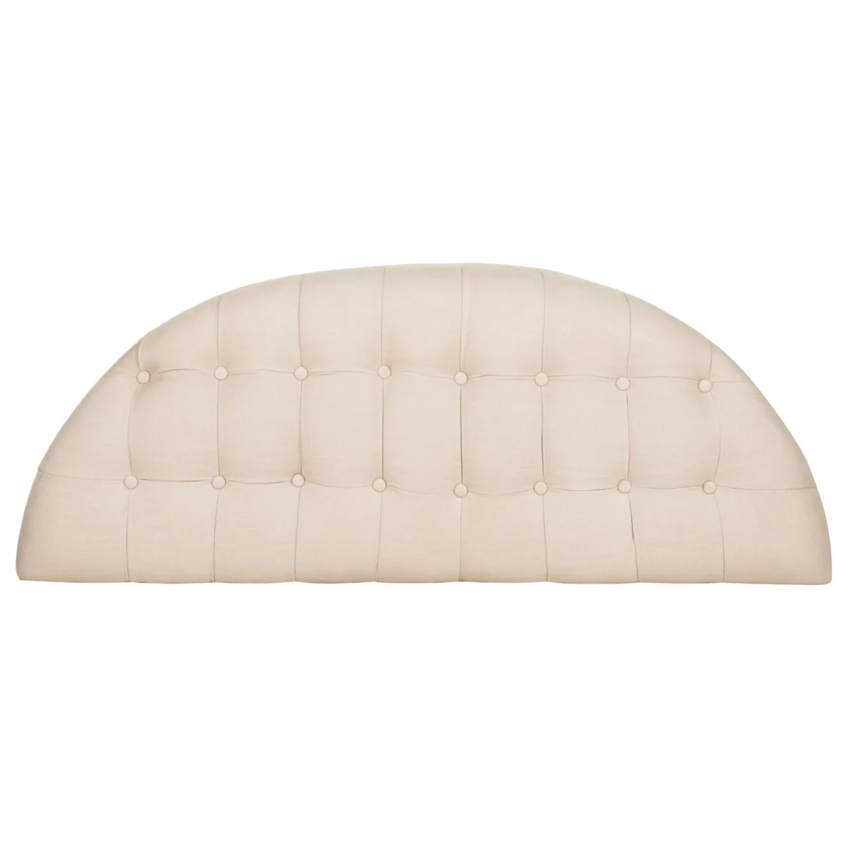 SAFAVIEH Abilene Tufted Rustic Semi Circle Bench, Beige/Rustic Oak