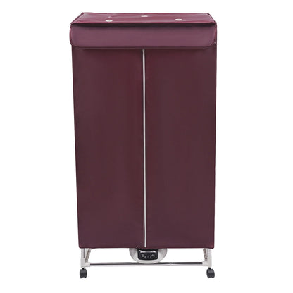 110V Wine Red Clothes Dryer Portable Travel Mini Dryer Machine 1200-1500W Electric Dryer For Homes, Apartments