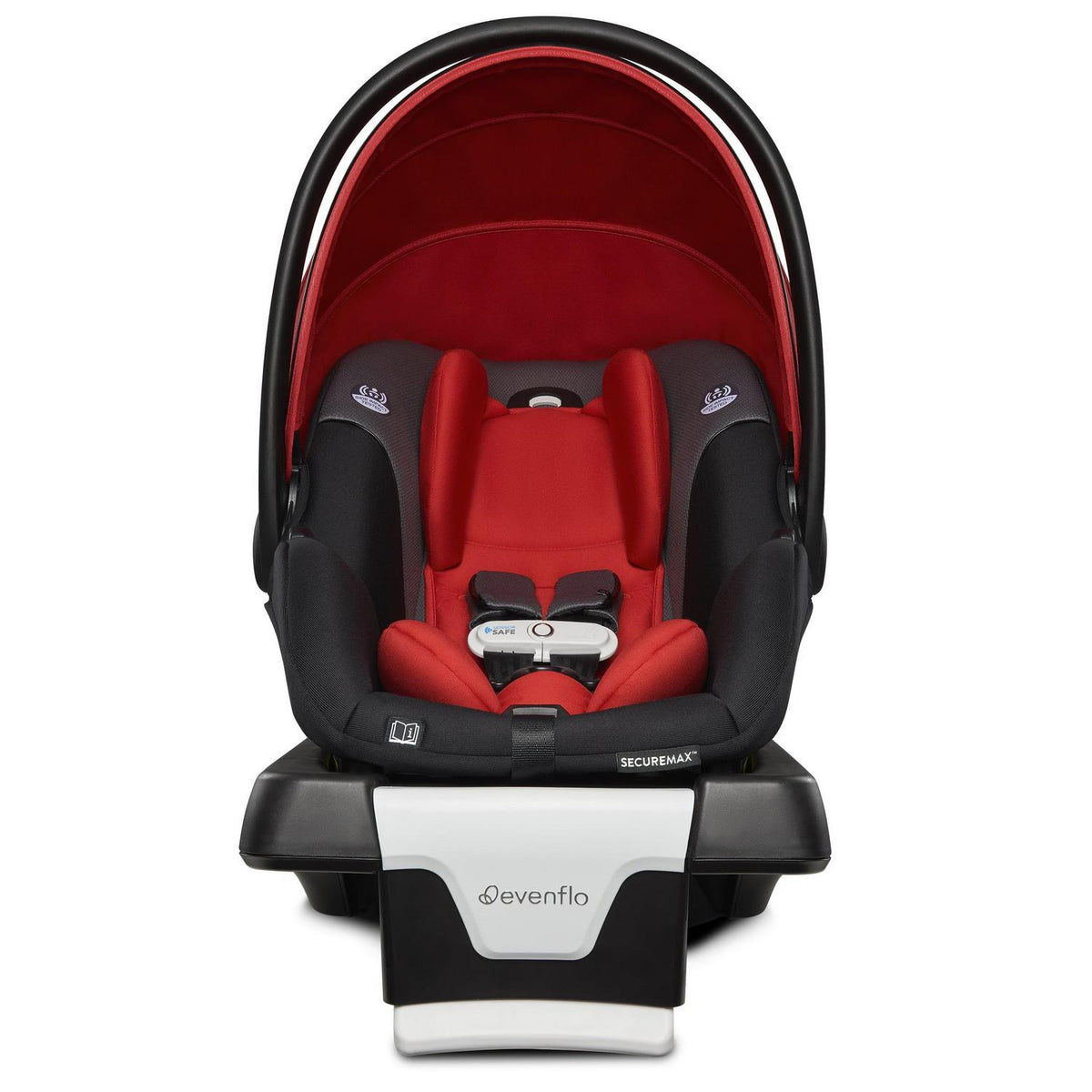Evenflo Gold SensorSafe SecureMax 35 lbs Infant Car Seat. Garnet Red