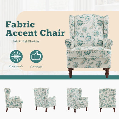 EROMMY Upholstered Accent Chair, Floral Print Fabric Armchair