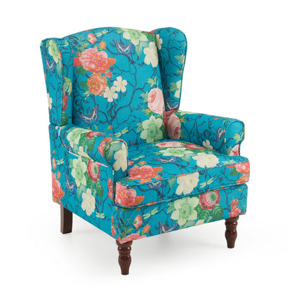 EROMMY Upholstered Accent Chair, Floral Print Fabric Armchair