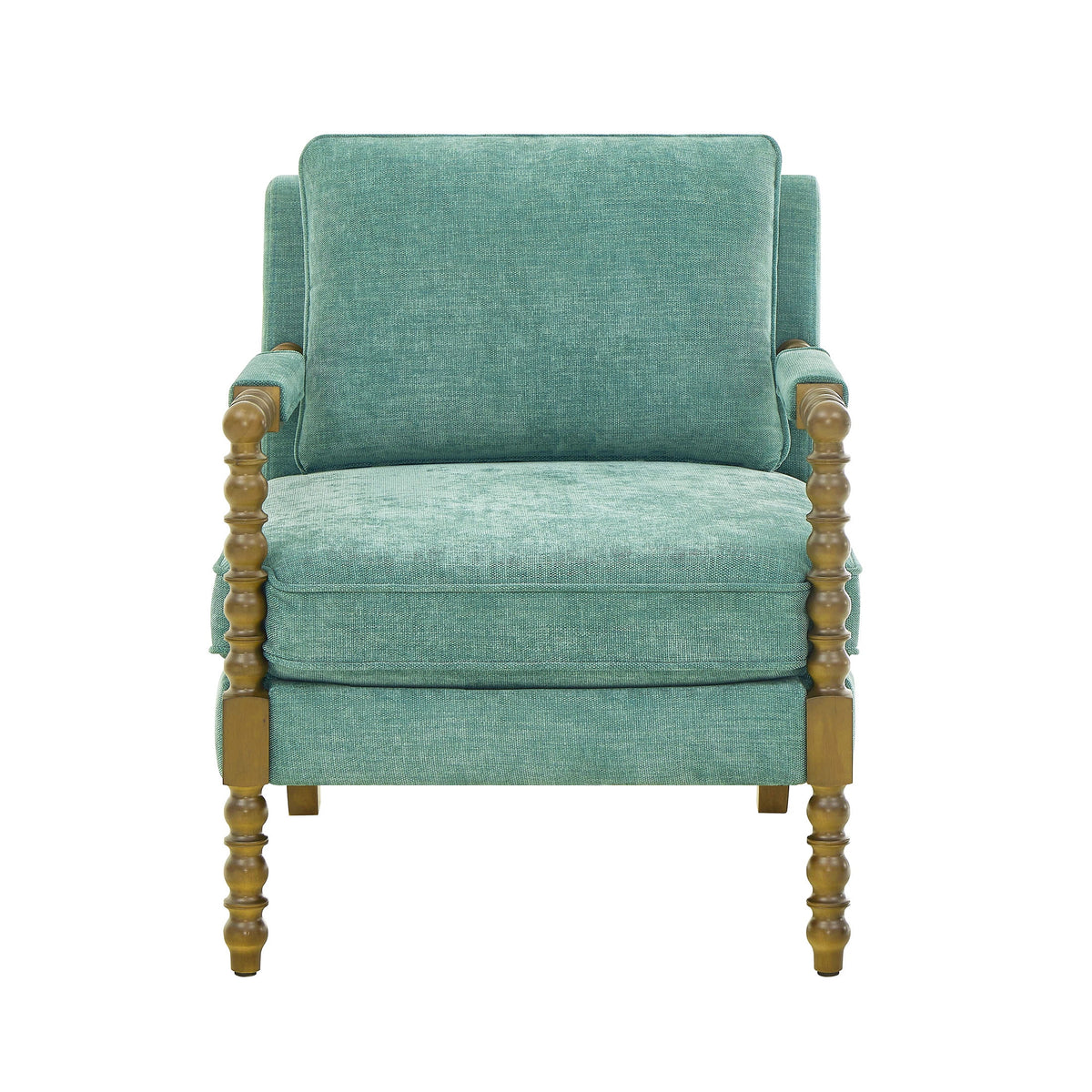 Pioneer Woman Harper Spindle Accent Chair, Jade Fabric Upholstery