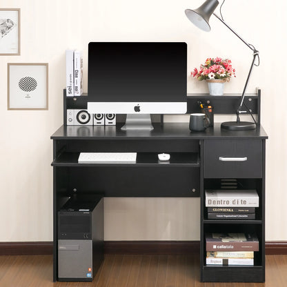 Ktaxon Computer Desk Home Office Workstation Laptop Table Drawer Shelf Furniture White