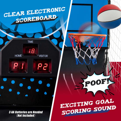 Costway Dual Shot Basketball Arcade Game with 8 Game Modes Electronic Scoring Blue