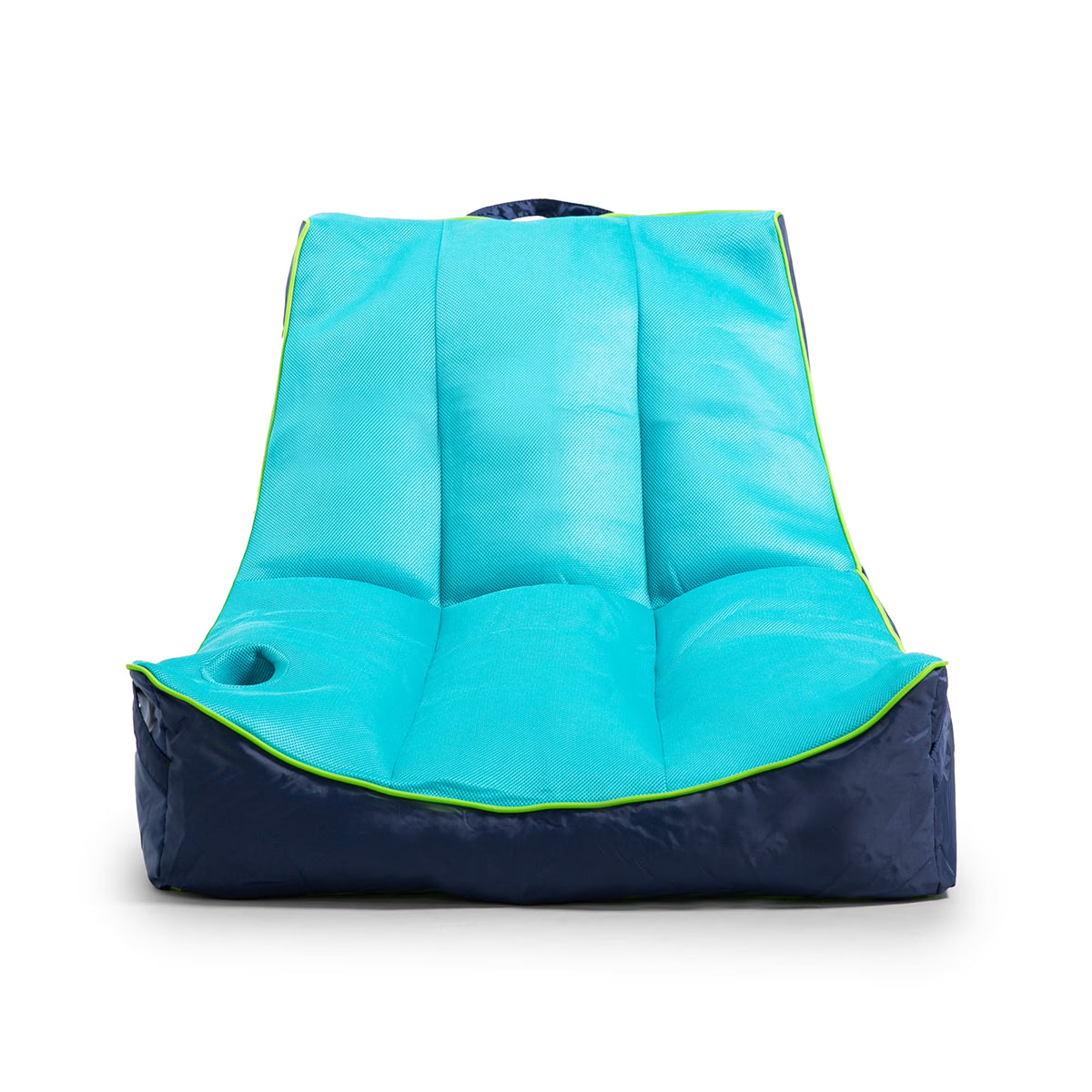 Big Joe Captain's Float No Inflation Needed Pool Lounger with Drink Holder, Blurred Blue Double Sided Mesh, Quick Draining Fabric, 3 feet