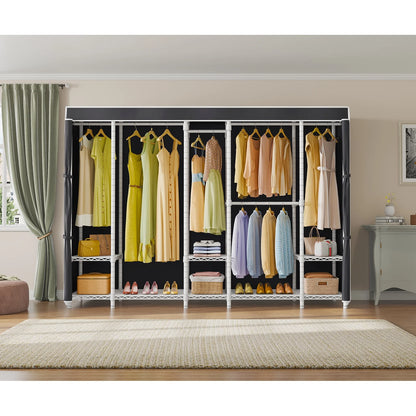 VIPEK V50 Extra Large Portable Closet Rack Bedroom Armoire Freestanding Wardrobe Closet, Heavy Duty Clothes Rack Multi-Functional Metal Clothing Rack for Hanging Clothes, Max Load 1300lbs, Black