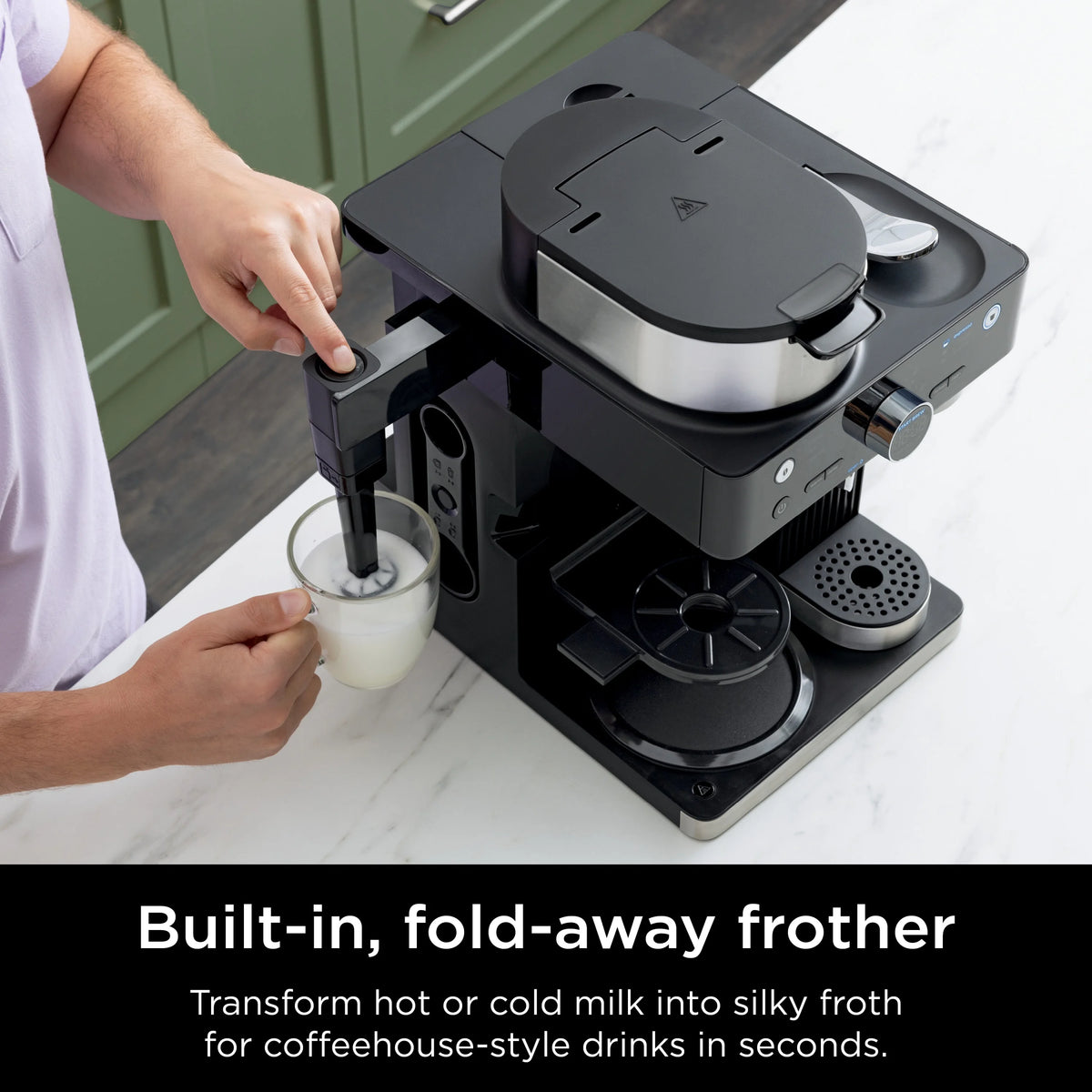 Ninja CFN601 Espresso & Coffee Barista System, Single-Serve Coffee & Nespresso Capsule Compatible