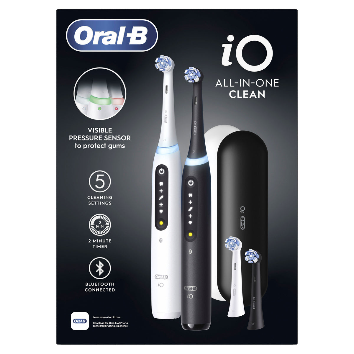 Oral-B iO Series 5 All-in-One Clean Rechargeable Electric Toothbrush, 2-pack