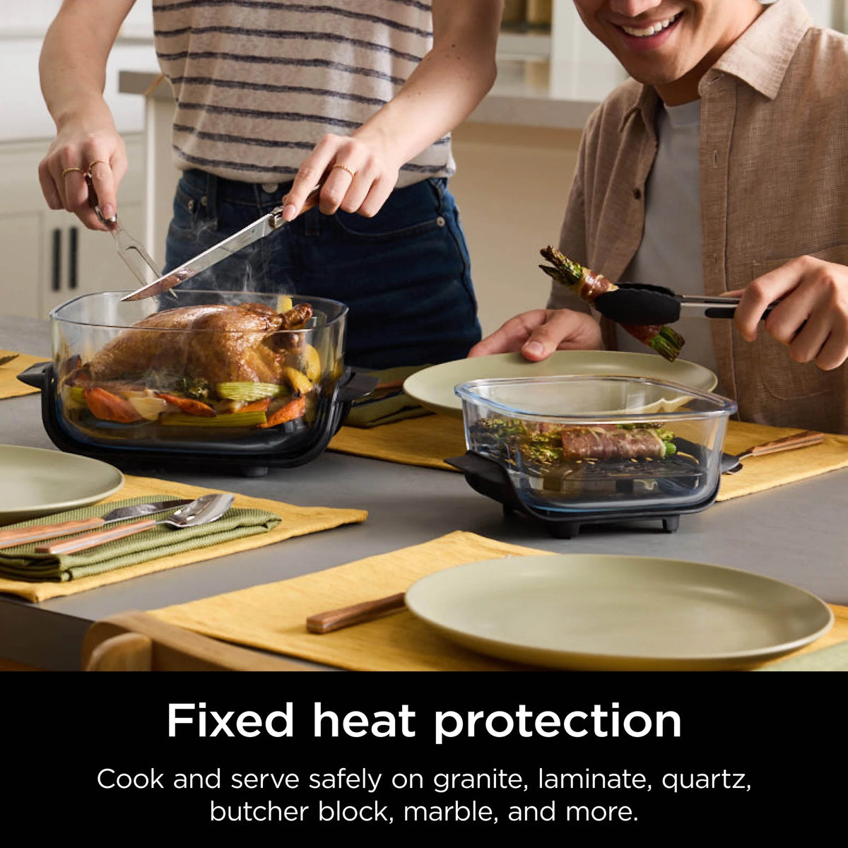 Ninja Crispi 3-in-1 Portable Glass Air Fryer Cooking System, 1500W, 4-Qt & 5-Cup TempWare Glass Containers with Storage Lids, Microwave, Freezer & Dishwasher Safe, White, FN100WH