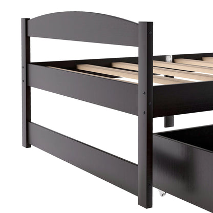 Euroco Twin Size Wooden Daybed with 2 Storage Drawers for Kids Bedroom, Gray