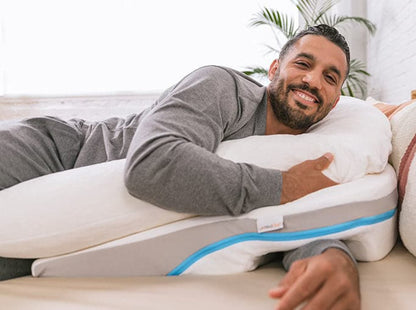 MedCline Shoulder Relief System, Bundle - Bed Wedge & Full Body Shoulder Pillow for Side Sleepers - with Extra Cases - Arm Hole Pocket & Incline Sleep Position - Large - 5'10" & Above, 1 Ct