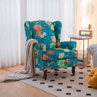 EROMMY Upholstered Accent Chair, Floral Print Fabric Armchair