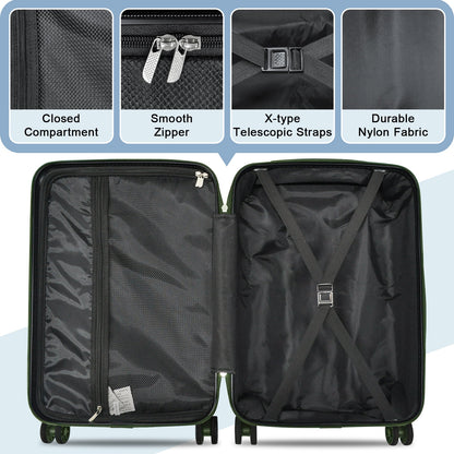 Joyway 6-Piece Hardside Luggage Set with Spinner Wheels and TSA Lock, Lightweight Carry-On Luggage Set for School, Travel, Weekend (Black)