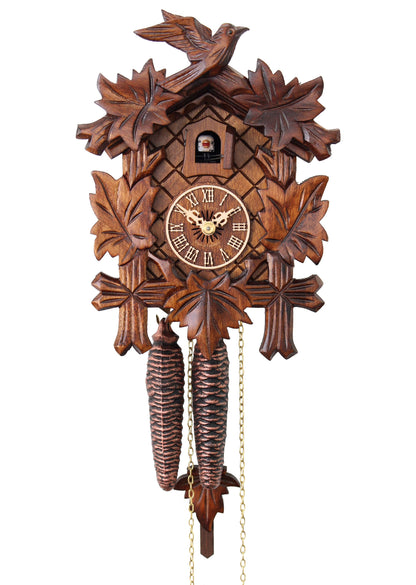 HerrZeit by Adolf Herr 6.69" Quartz Black Forest Indoor Cuckoo Clock, Pendulum Motion
