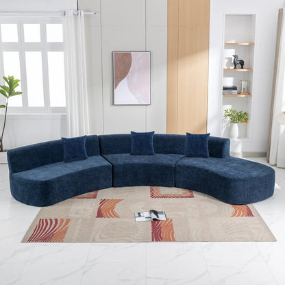 Harper & Bright Designs Modern Curved Floor Sofa Set, Modular Sectional Sponge Couch for Living Room, 2 PC Free Combination No Assembly Foam-Filled Sofa, Beige