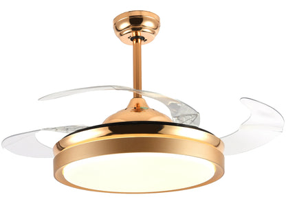 42" Retractable LED Ceiling Fan with Remote Control and Light Kit Included