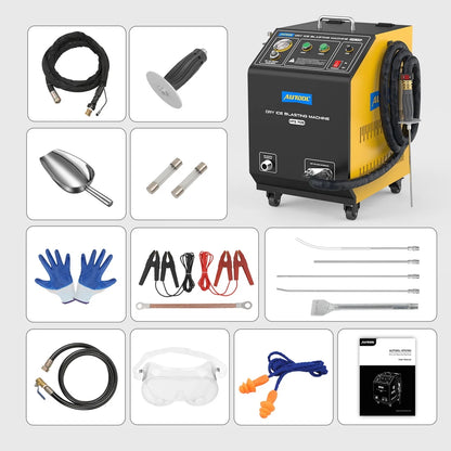 AUTOOL HTS558 Walnut Sand Carbon Deposition Clean Machine Walnut Shell Media Powder Sandblasting Machine Automotive Engine Intake Pipe Valve De-Carbon Cleaning Machine for Rust Grime Paint Removing