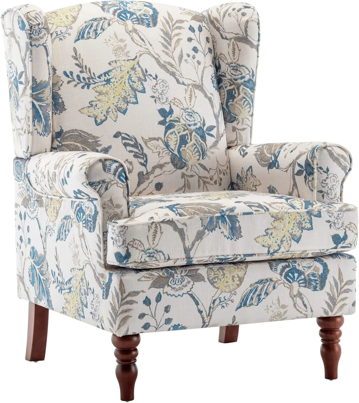 EROMMY Upholstered Accent Chair, Floral Print Fabric Armchair