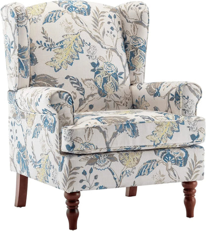 EROMMY Upholstered Accent Chair, Floral Print Fabric Armchair
