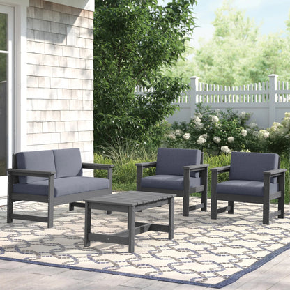 JUSTLET Patio Furniture Sets,2 Pieces Outdoor Chairs With Gray Cushions, Black