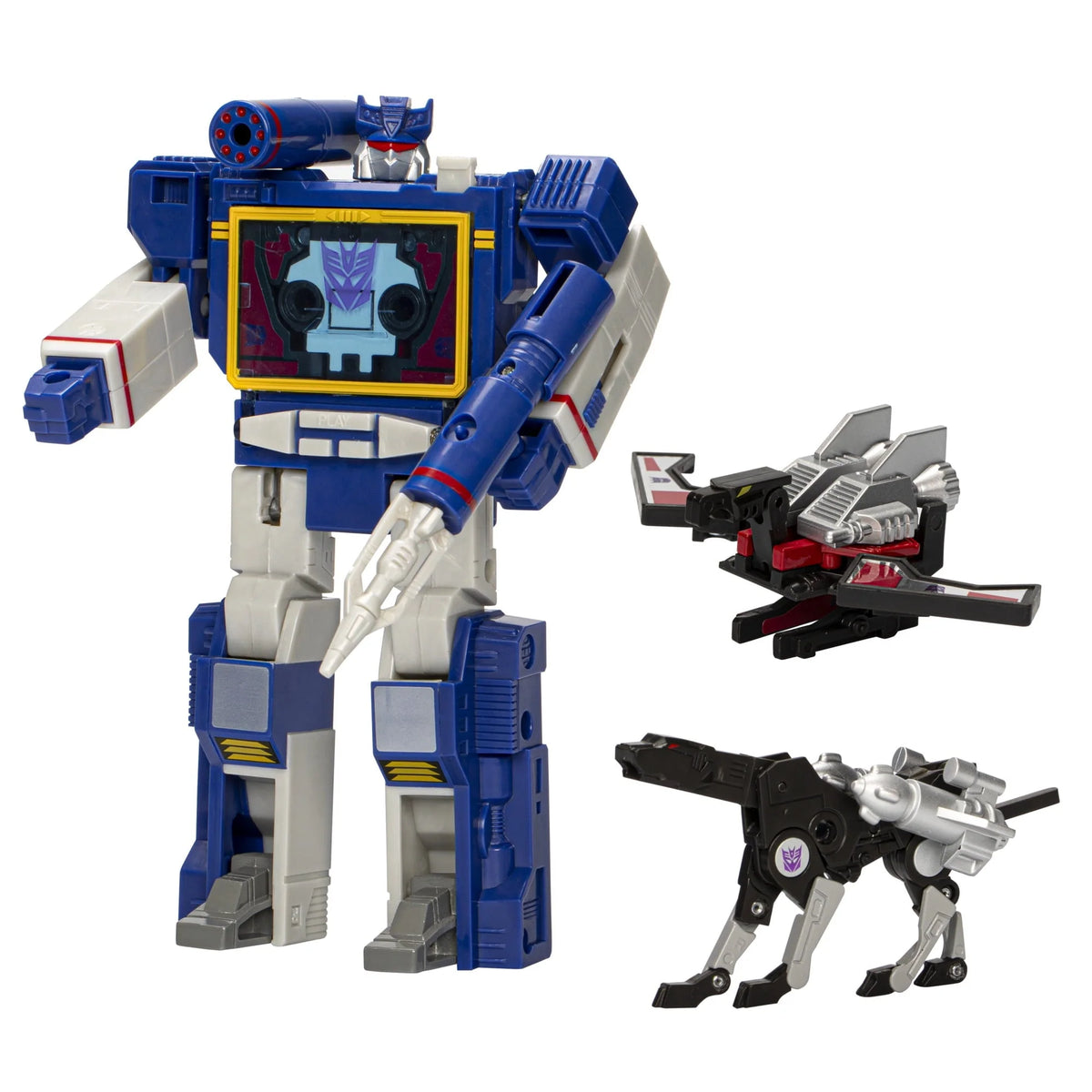 Transformers Toys Retro 40th Anniversary Soundwave, Laserbeak, & Ravage Action Figures