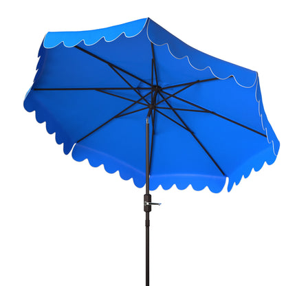 Safavieh Venice 9' Market Crank Tilt Patio Umbrella, Navy/White