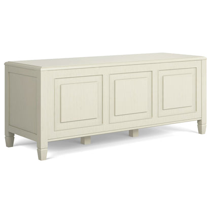 Simpli Home Connaught SOLID WOOD 51 inch Wide Traditional Storage Bench Trunk in Dark Chestnut Brown