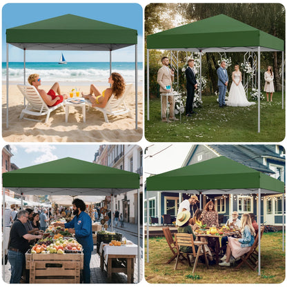 GVDV Canopy Tent, 10x10 ft Easy Pop up Outdoor Canopy Tent, Portable Straight Leg Gazebo Instant Canopy, Blue