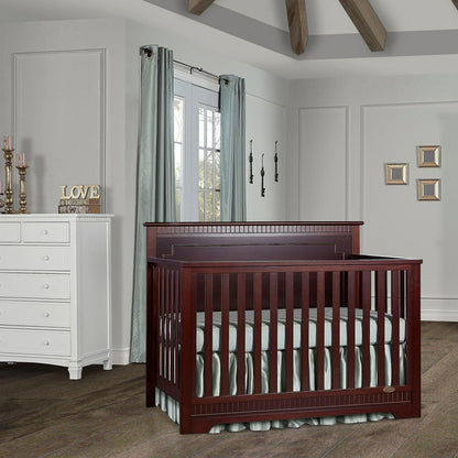 Dream On Me Morgan 5-in-1 Convertible Crib. Cherry