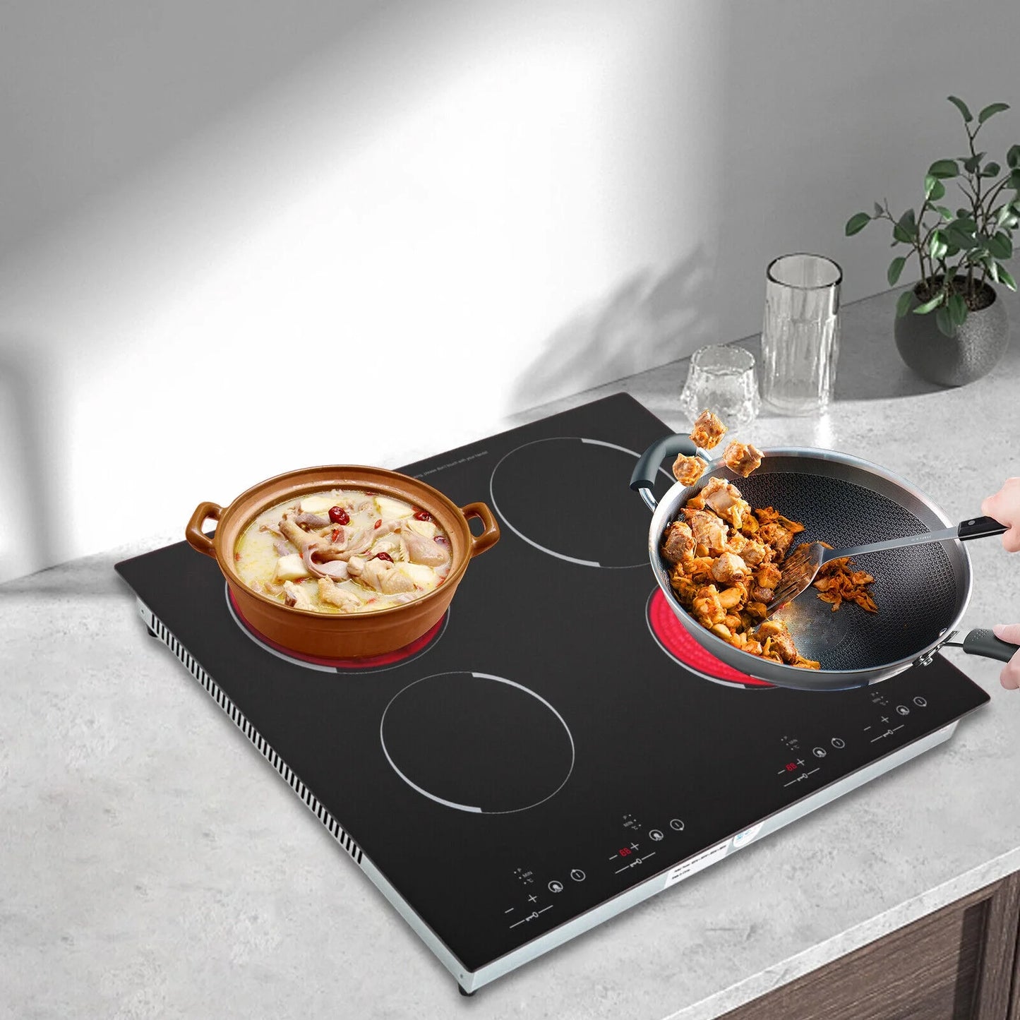 4-Burners Electric Ceramic Cooktop Built-in Cooktop Stove Ceramic Cooking Stove for kitchens, cabins