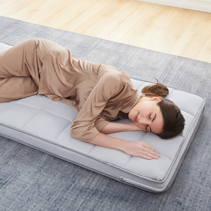 Jamdok 4Inch Floor Mattress,3-Layer Structure,Narrow Twin Size Gel Memory Foam,Removable Pillow Top Cover,Roll up Cot Mattress Topper,Portable Sleep Mat(75X30X4��)