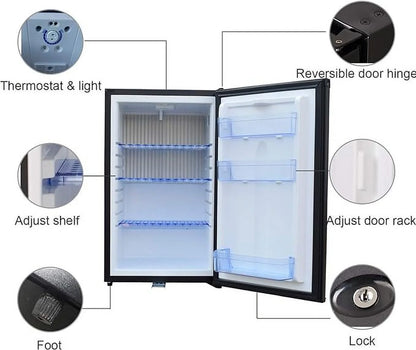 Smad Mini RV Fridge 12V 110V Refrigerator Semi Truck Freightliner Cascadia 2.1 Cu ft Reversible Door