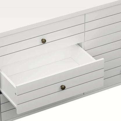 Living Essentials by Hillsdale Harmony Wood 6 Drawer Dresser, Matte White