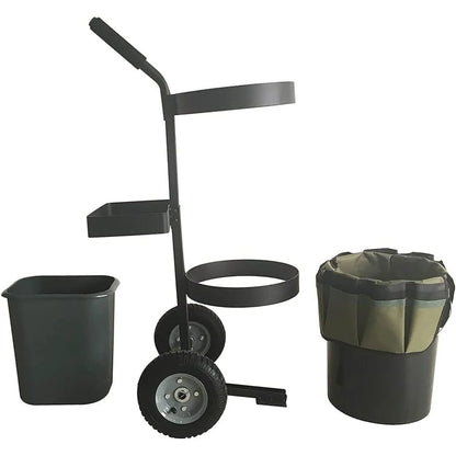 Garden Lawn Yard Wheeled Cart Mobile Gardening Rolling Transport Outdoor Organize Storage Gardening Caddy ?with Gallon Bucket Oxford Bag