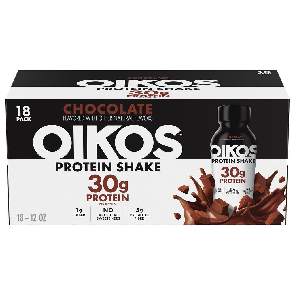 Oikos 30g Chocolate Protein Shake, 12 fl oz, 18-pack