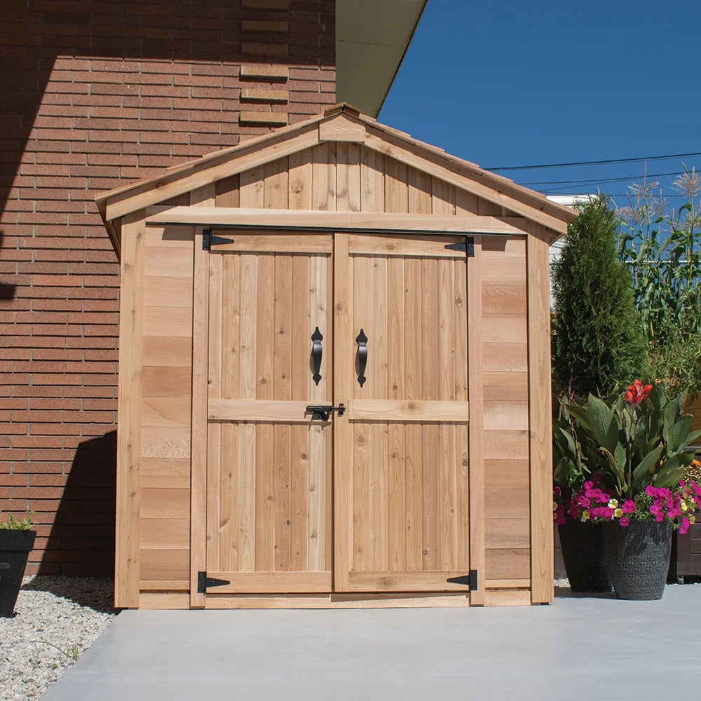Outdoor Living Today 6x4 Western Red Cedar Space Master Shed Double Door with Cedar Roof