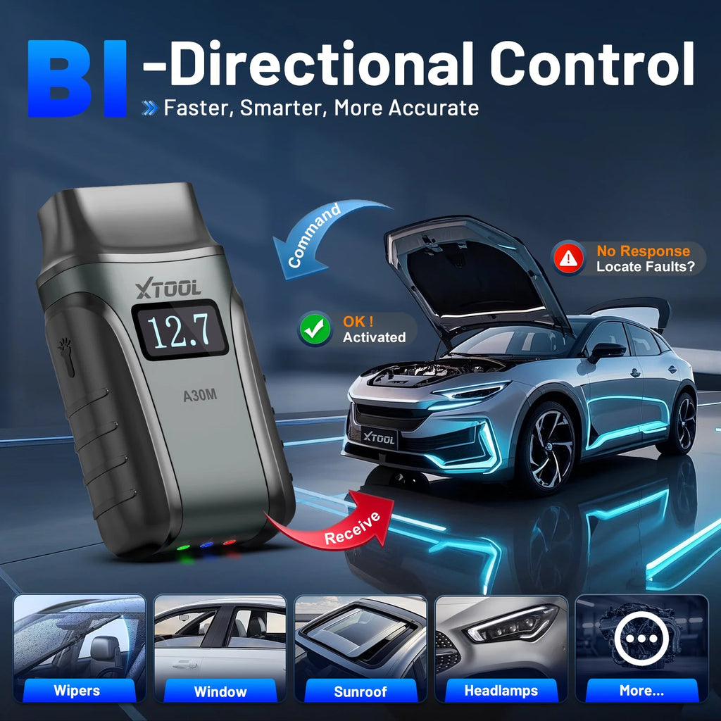 Wireless OBD2 Scanner XTOOL Anyscan A30M v2.0 Bluetooth Bidirectional Scan Tool Engine Code Reader 26 Resets Crank Relearn Free Updates