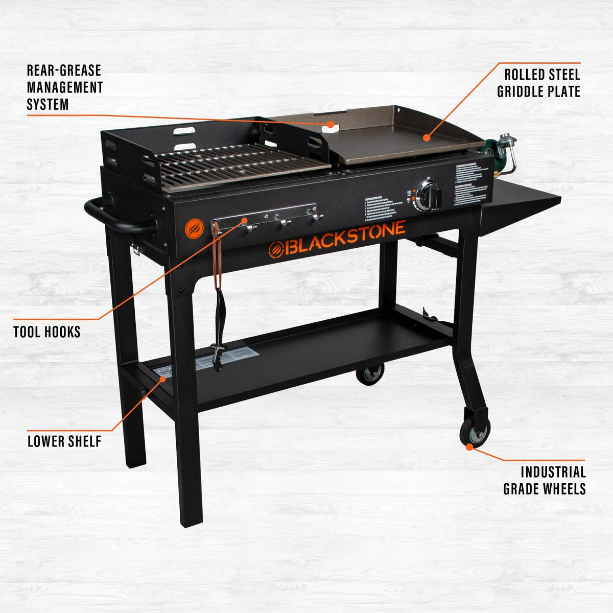 Blackstone Duo 17" Propane Griddle and Charcoal Grill Combo