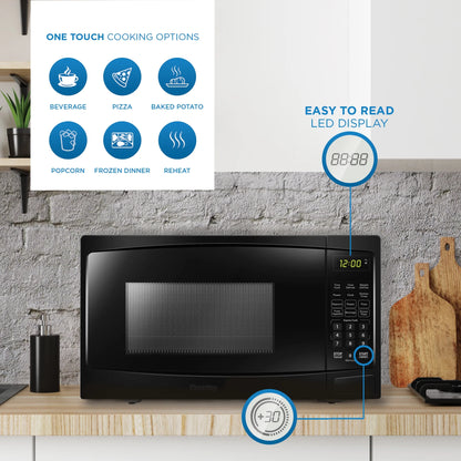 Danby 700W 0.7 Cubic Feet Convenient User-Friendly Countertop Microwave, Black